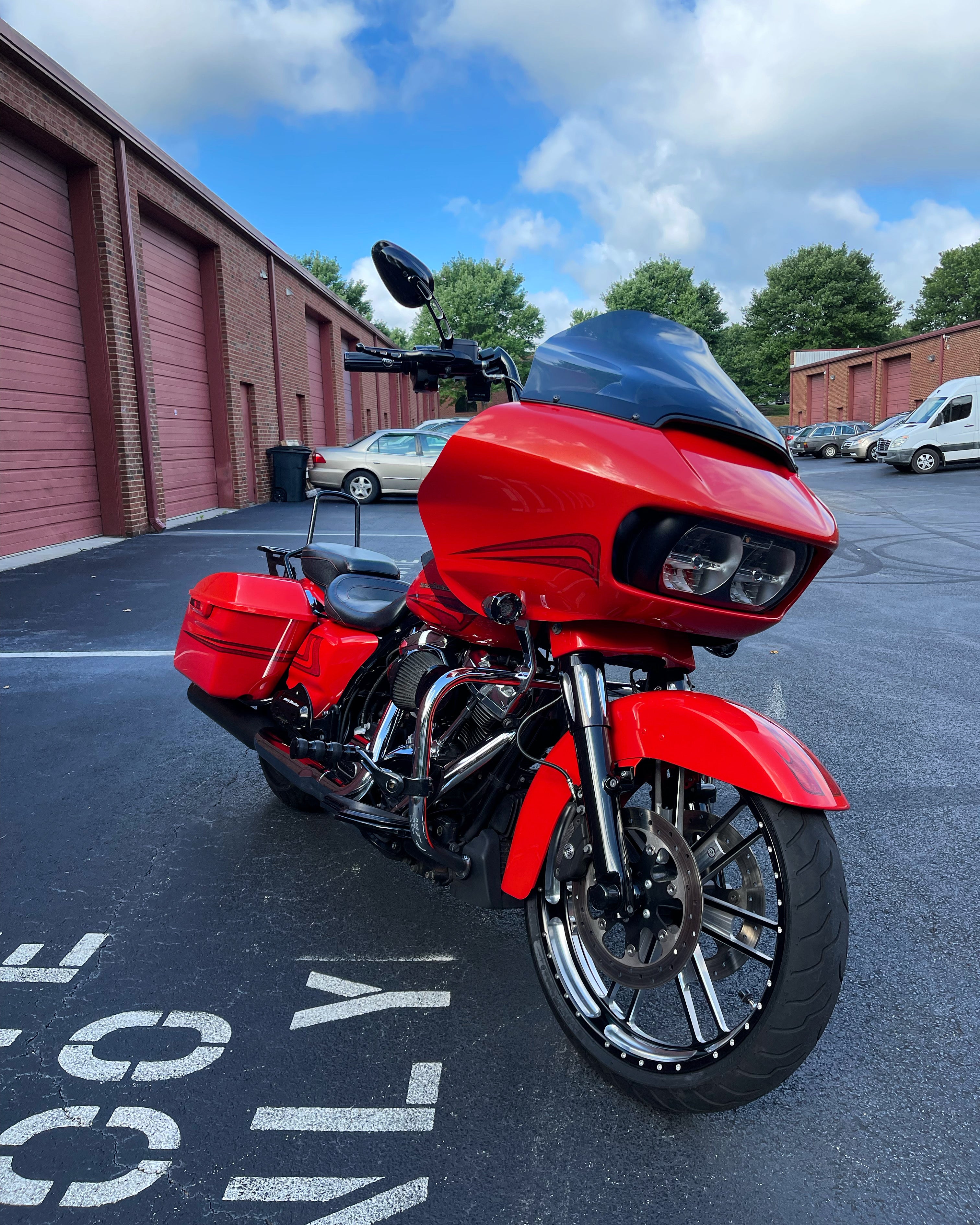 red harley davidsion polished and ceramic coated by ACC Ceramics in Buford, GA
